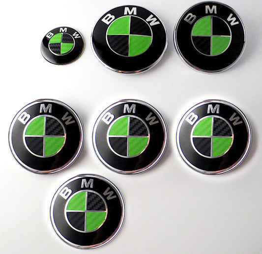 Green Carbon Fiber inserts for bmw roundels