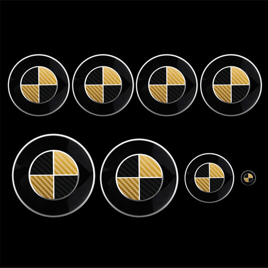 Carbon Black and Gold Vinyl Overlays for Bmw Badge