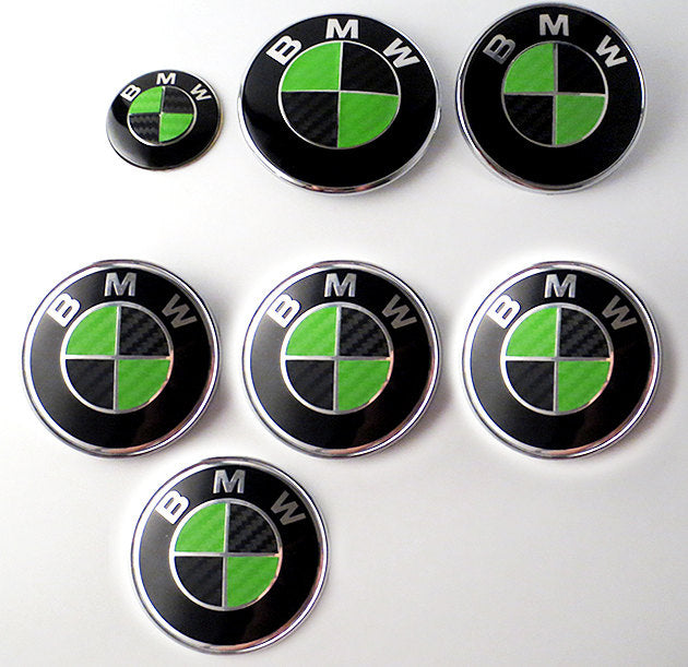 Green Carbon Fiber inserts for bmw roundels