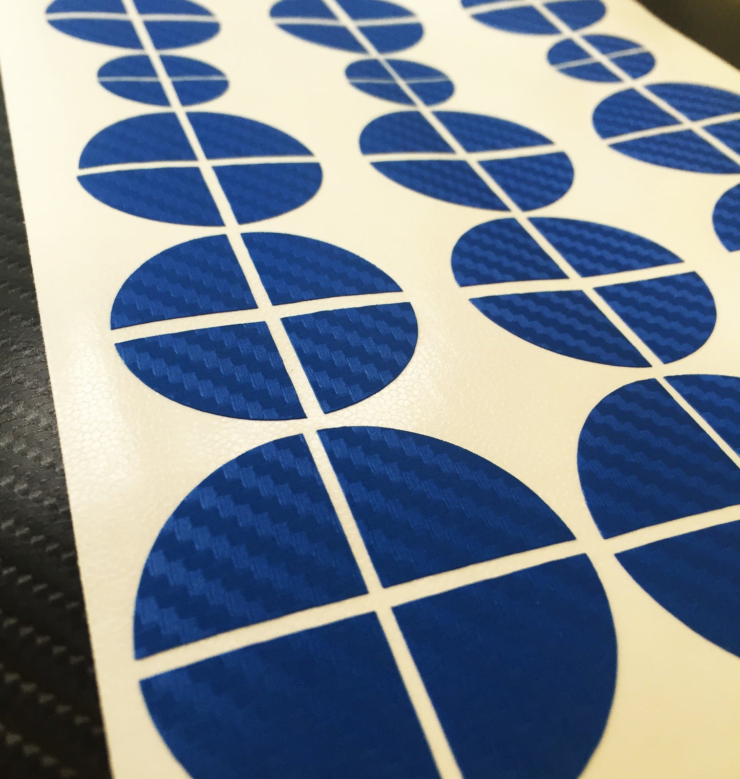Carbon White and Blue Vinyl Overlays for Bmw Badge