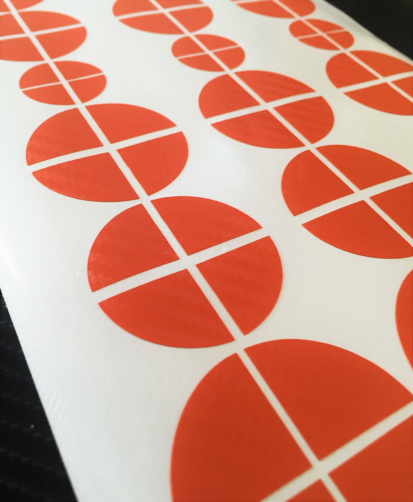 Carbon White and Orange Vinyl Overlays for Bmw Badge
