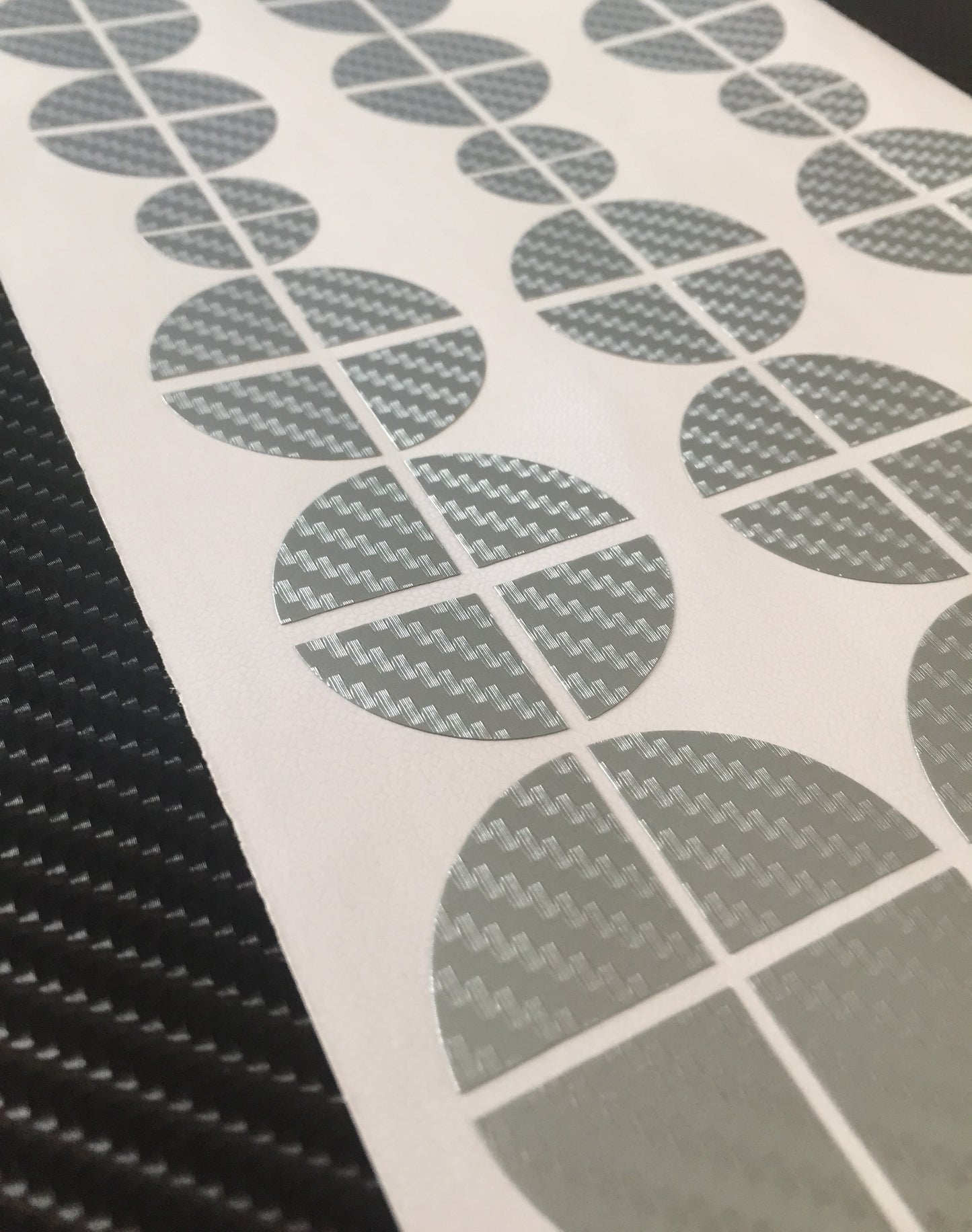 Carbon Black and Silver Vinyl Overlays for Bmw Badge