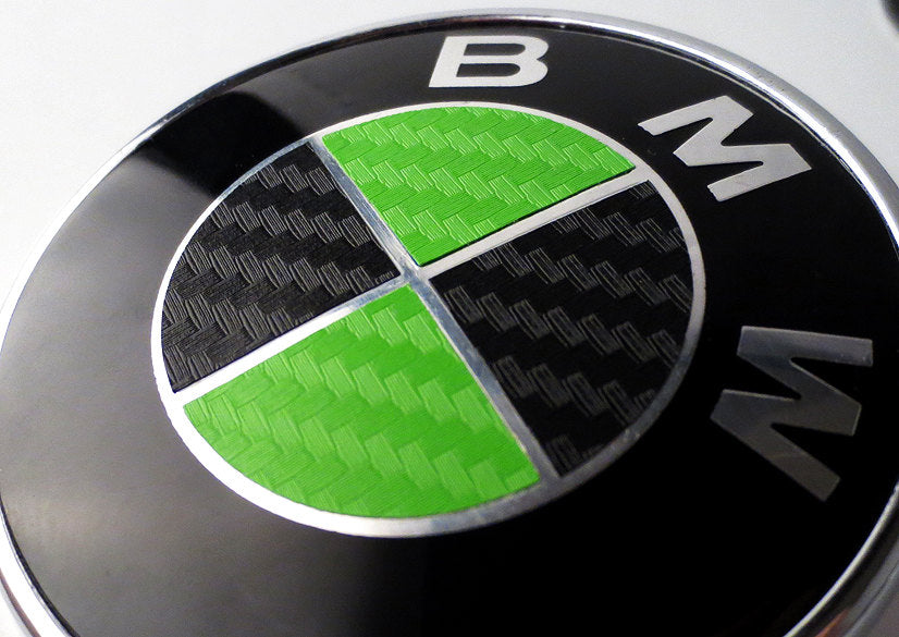 Carbon Black and Green Vinyl Overlays for Bmw Badge