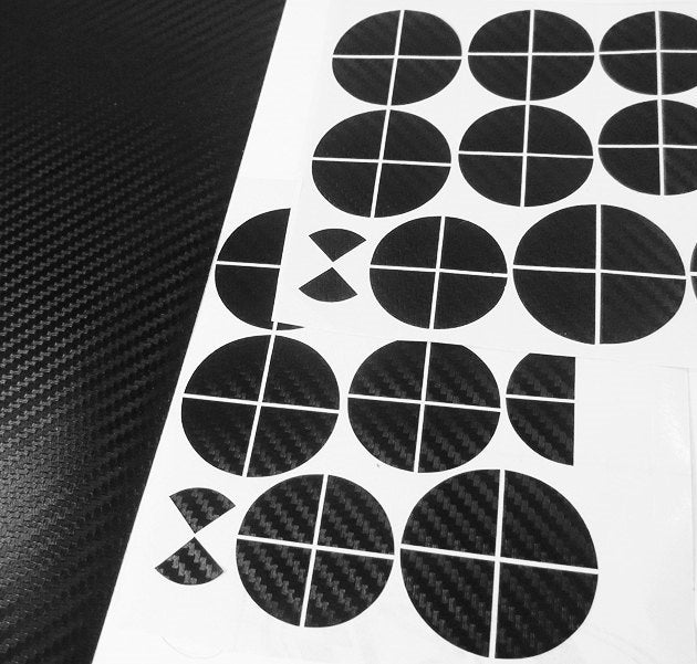 Carbon Black and Silver Vinyl Overlays for Bmw Badge