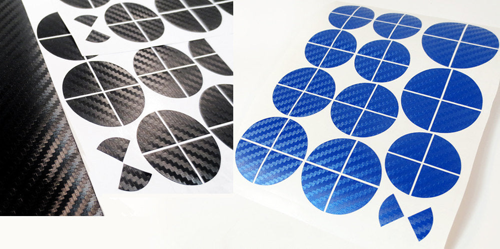 Carbon Black and Blue Vinyl Overlays for Bmw Badge