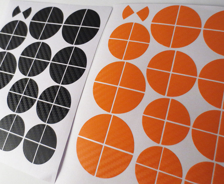 Carbon Black and Orange Vinyl Overlays for Bmw Badge