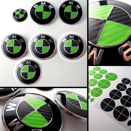 Carbon Black and Green Vinyl Overlays for Bmw Badge