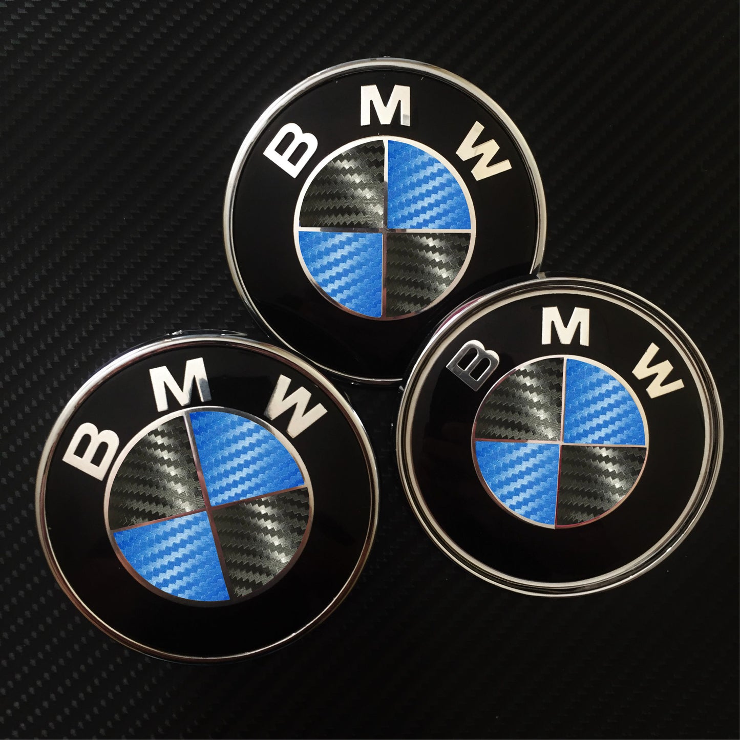 Carbon Black and Blue Vinyl Wrap for Bmw Badges