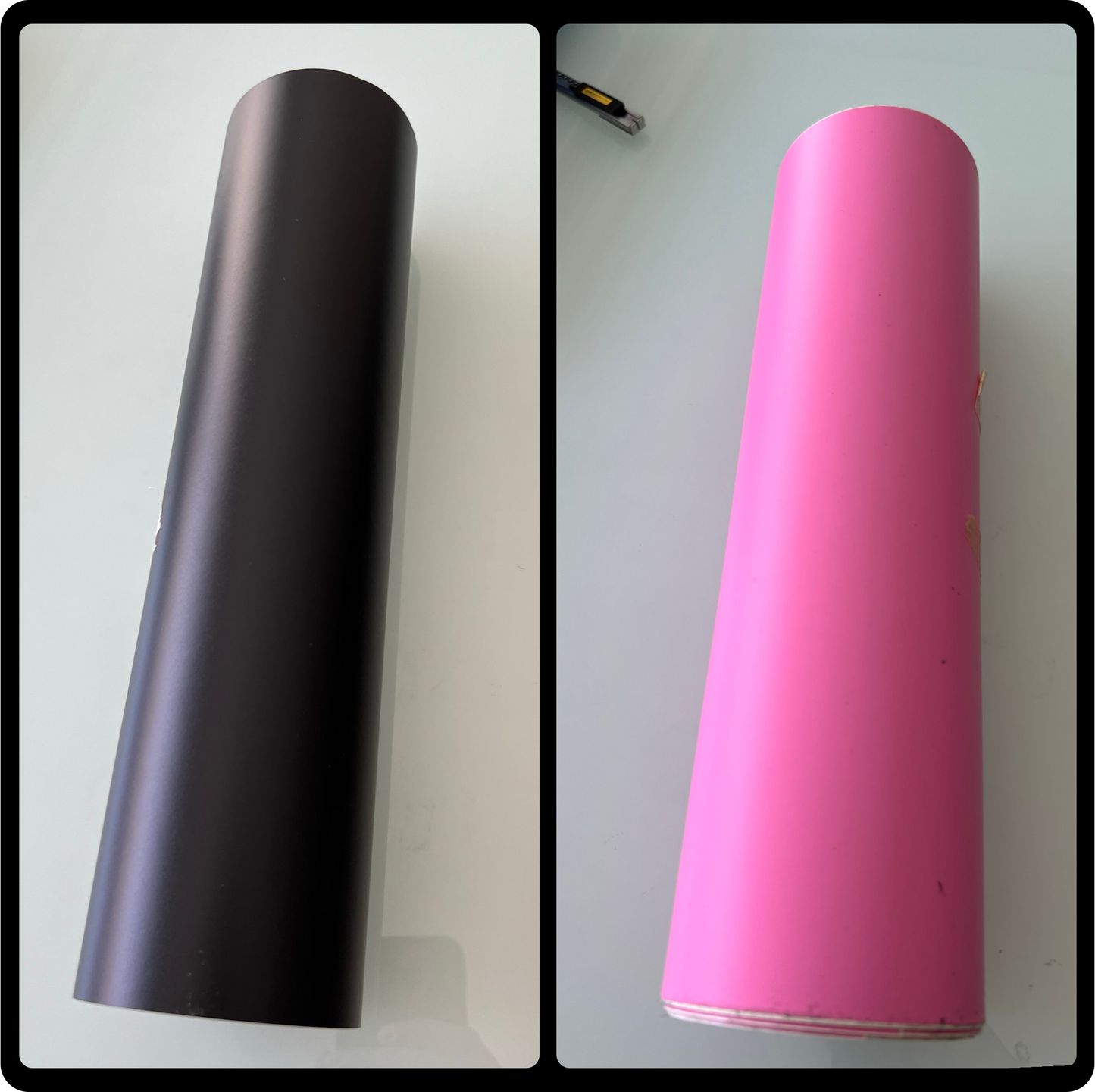 Matte Black and Pink Vinyl Overlays for Bmw Badge