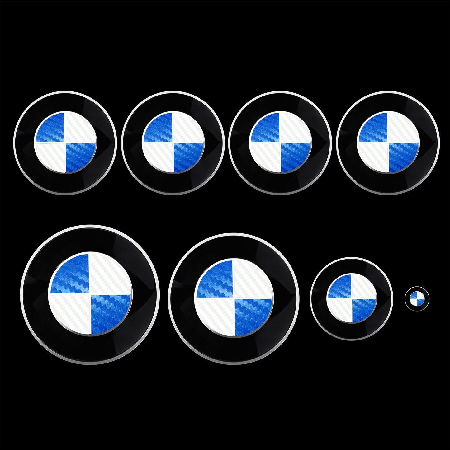 Carbon White and Blue Vinyl Overlays for Bmw Badge