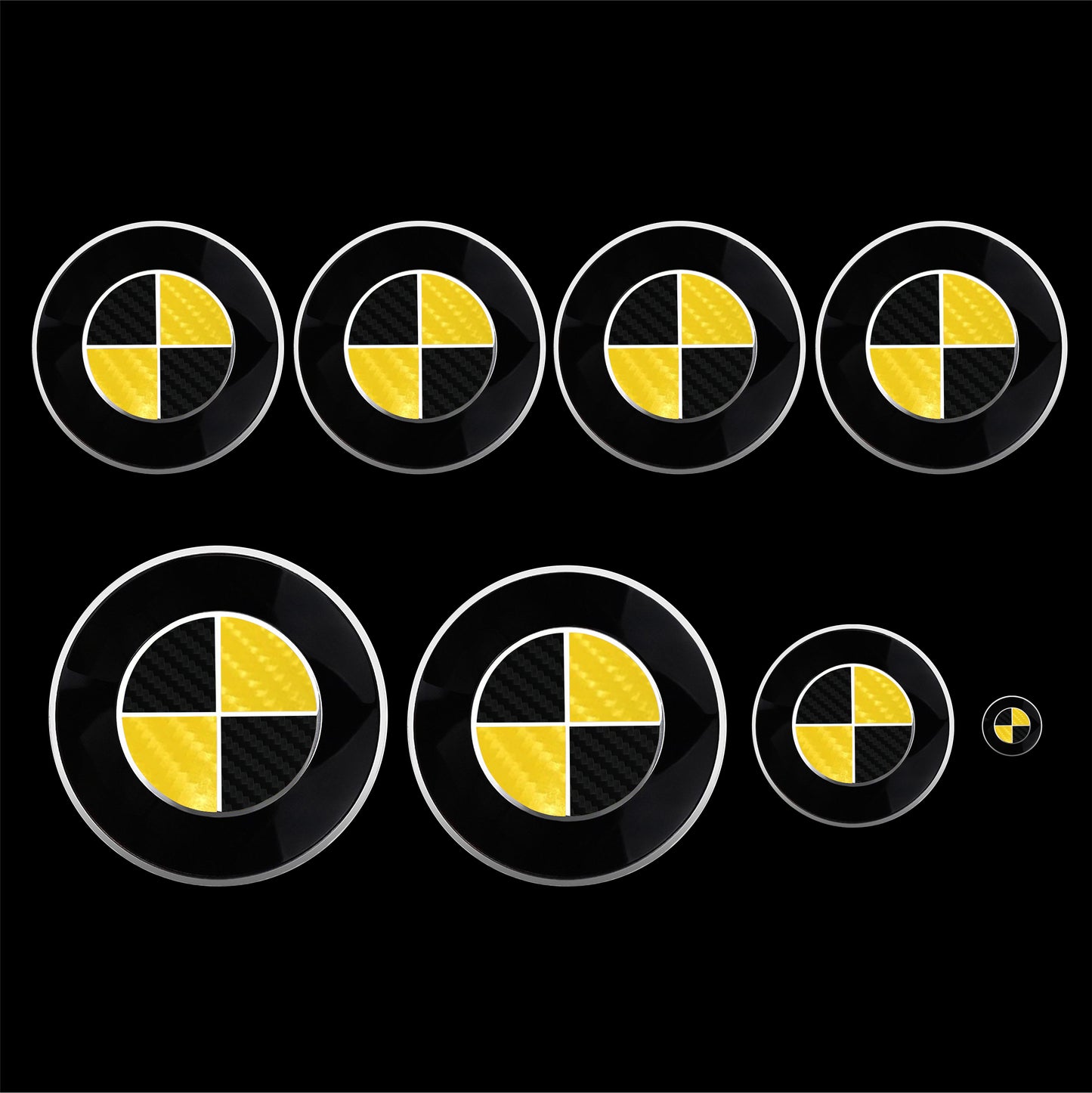 Carbon Black and Yellow Vinyl Overlays for Bmw Badge