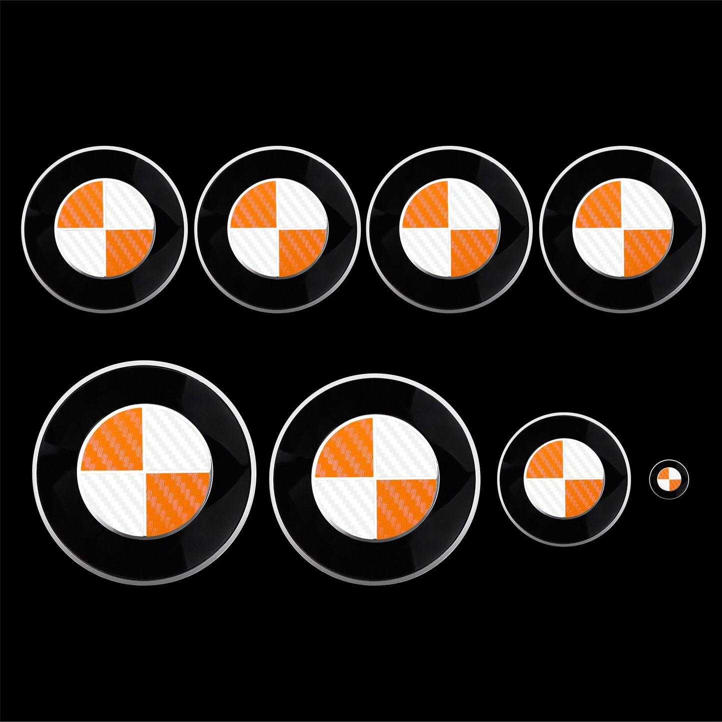 Carbon White and Orange Vinyl Overlays for Bmw Badge