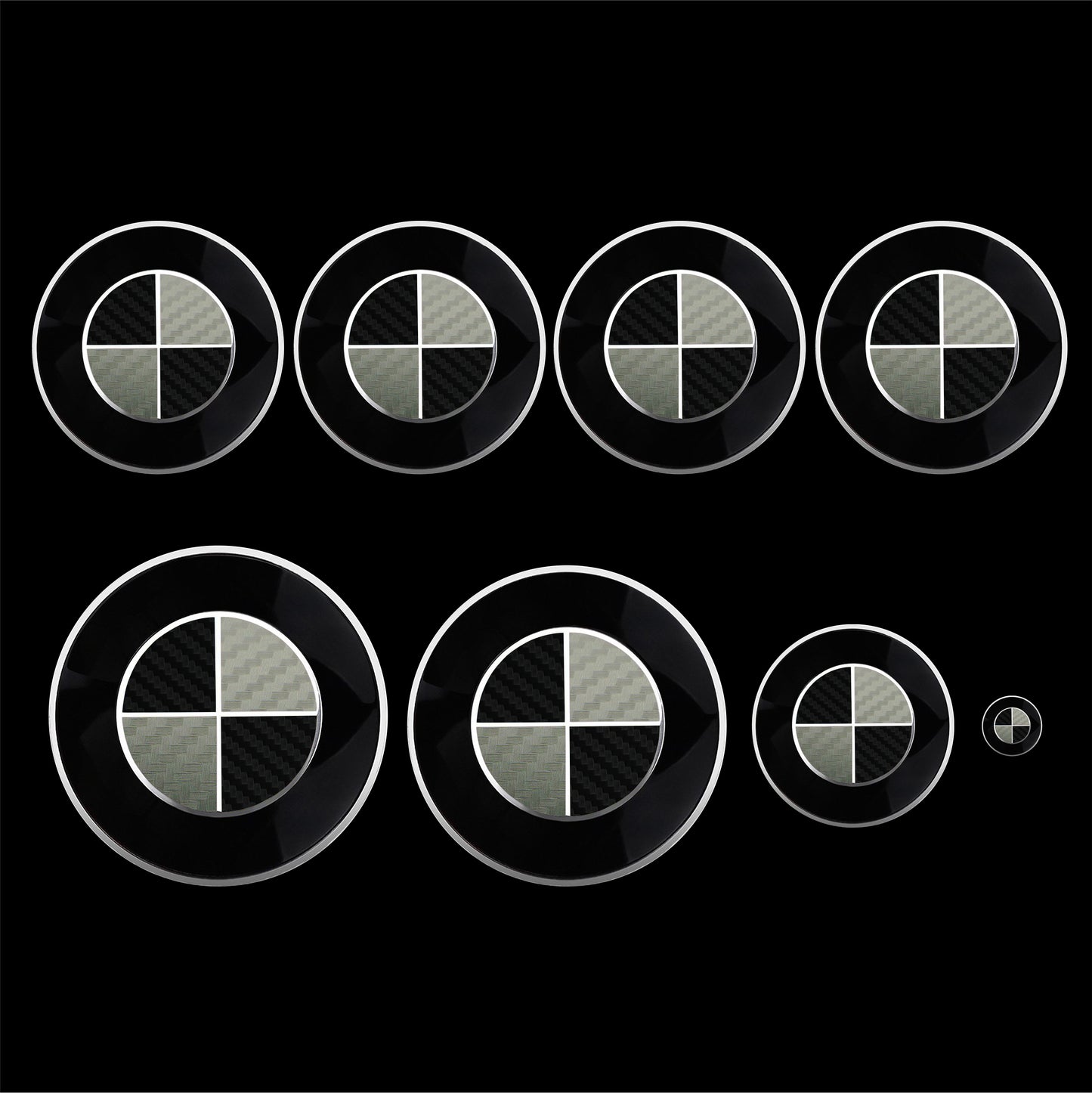 Carbon Black and Gray Vinyl Overlays for Bmw Badge