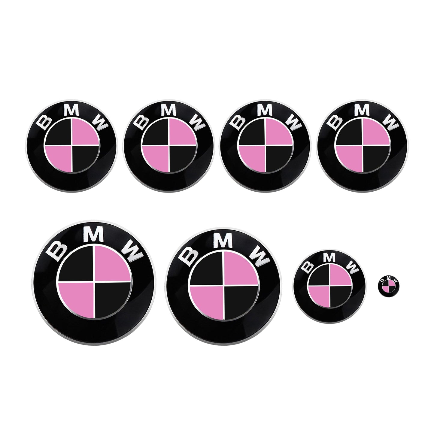 Matt Black and Pink Vinyl Overlays for Bmw Badges